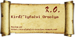Királyfalvi Orsolya névjegykártya